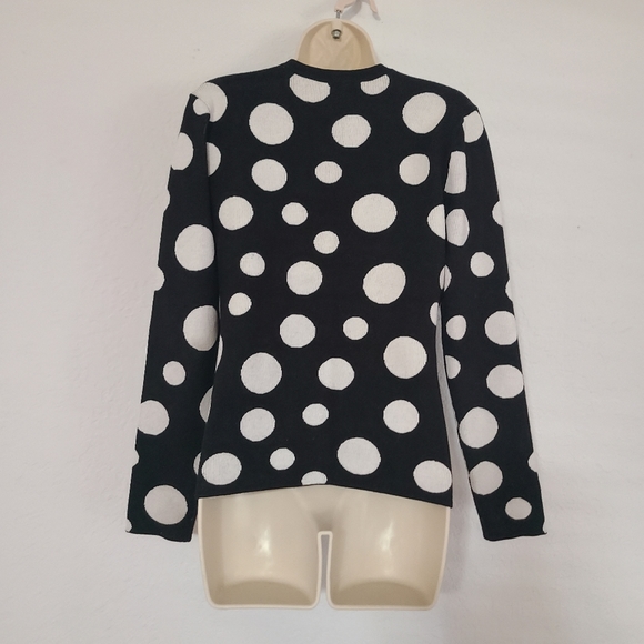 Armani Jeans Fitted Black & White Polka Dot Sweater Medium - Picture 4 of 9